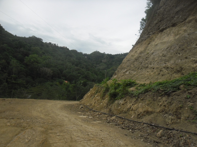 14 Mountain was cut to make way for  the road